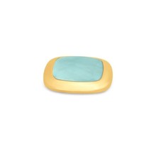 Melano Kosmic Gem Square Steentje Amazonite 28mm Goudkleurig