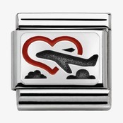 Nomination Link - 330208-02 - Classic CL OXIDIZED PLATES - Heart with Plane
