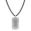 iXXXi Men iXXXi MEN Leather Ketting Barcode Mat Zilver