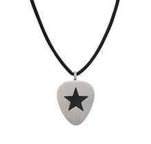 iXXXi MEN Leather Ketting Plectrum Star Mat Zilver