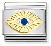 Nomination Link - 030285-65 - Classic SYMBOLS - Eye of God with Blue Enamel and Etched Detail Nomination Link - 030285-65 - Classic SYMBOLS - Eye of God with Blue Enamel and Etched Detail