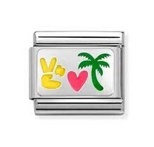 Nomination Link - 330206-32 - Classic CL PLATES SYMBOLS - Peace, Heart, Palm Tree