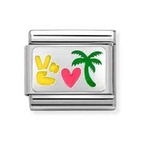 Nomination Link - 330206-32 - Classic CL PLATES SYMBOLS - Peace, Heart, Palm Tree