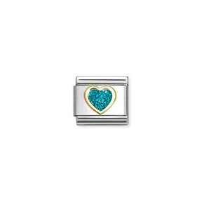 Nomination Link - 030220-08 - Classic GLITTER SYMBOLS - Light Blue Heart
