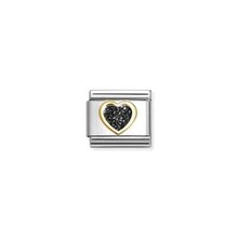 Nomination Link - 030220-10 - Classic GLITTER SYMBOLS - Black Heart