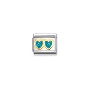 Nomination Link - 030220-12 - Classic GLITTER SYMBOLS - Double Light Blue Hearts Nomination Link - 030220-12 - Classic GLITTER SYMBOLS - Double Light Blue Hearts