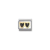 Nomination Link - 030220-14 - Classic GLITTER SYMBOLS - Double Black Hearts