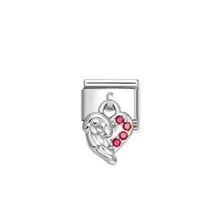 Nomination Link - 331800-34 - Classic CHARMS - Heart angel Wings RED