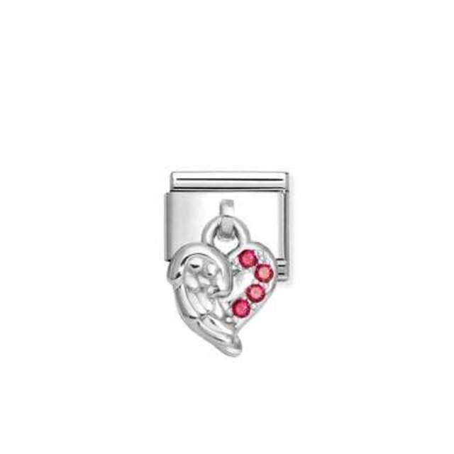Nomination Link - 331800-34 - Classic CHARMS - Heart angel Wings RED