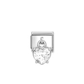 Nomination Link - 331812-12 - Classic CHARMS CUBIC ZIRCONIA - White Heart