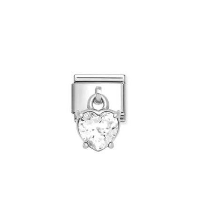 Nomination Link - 331812-12 - Classic CHARMS CUBIC ZIRCONIA - White Heart