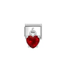 Nomination - 331812-13- Link Classic CHARMS CUBIC ZIRCONIA - Red Heart