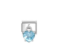 Nomination - 331812-15- Link Classic CHARMS CUBIC ZIRCONIA - Blue Heart