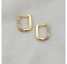 SHINY OVAL CHAMPAGNE MIX HOOPS
