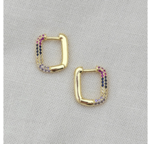 SHINY OVAL PINK MIX HOOPS