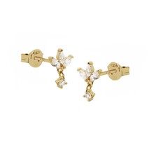 DANGLING BLOEM STUDS ZILVER OF GOUD