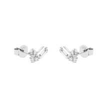 WITTE CRYSTAL STUDS ZILVER