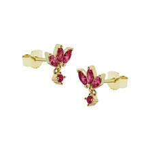 FUCHSIA ROZE MET GOUD STUDS