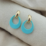 Biba TURQUOISE DROP OORBELLEN GOUD