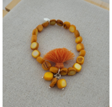 SHELL TASSEL ARMBAND ORANJE