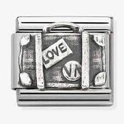 Nomination Link - 330101-62 - Classic OXIDIZED SYMBOLS - Silver Suitcase