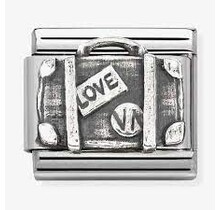 Nomination Link - 330101-62 - Classic OXIDIZED SYMBOLS - Silver Suitcase