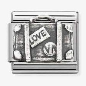 Nomination Link - 330101-62 - Classic OXIDIZED SYMBOLS - Silver Suitcase