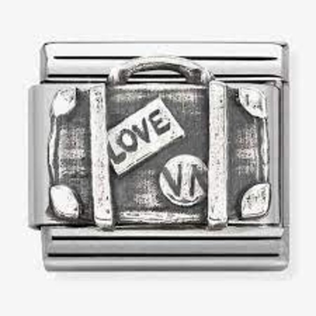 Nomination Link - 330101-62 - Classic OXIDIZED SYMBOLS - Silver Suitcase