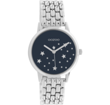 Silver coloured OOZOO watch with silver coloured stainless steel bracelet - C11026