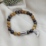 Josh WOOD MIX BEADS ARMBAND SILVER