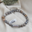 Josh TAUPE BEADS ARMBAND SILVER