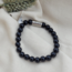 Josh BLACK ONYX BEADS ARMBAND SILVER