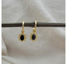 VINTAGE JET HEMATITE HOOPS