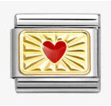 Nomination Link - 030284-58- Classic PLATES - Diamond RED Heart