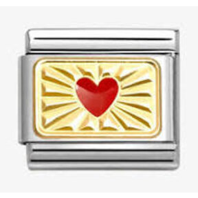 Nomination Link - 030284-58- Classic PLATES - Diamond RED Heart