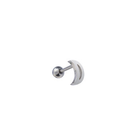 PIERCING OPEN MOON ZILVER EP405-1