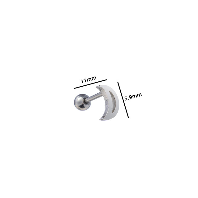 PIERCING OPEN MOON ZILVER EP405-1 PIERCING OPEN MOON ZILVER EP405-1
