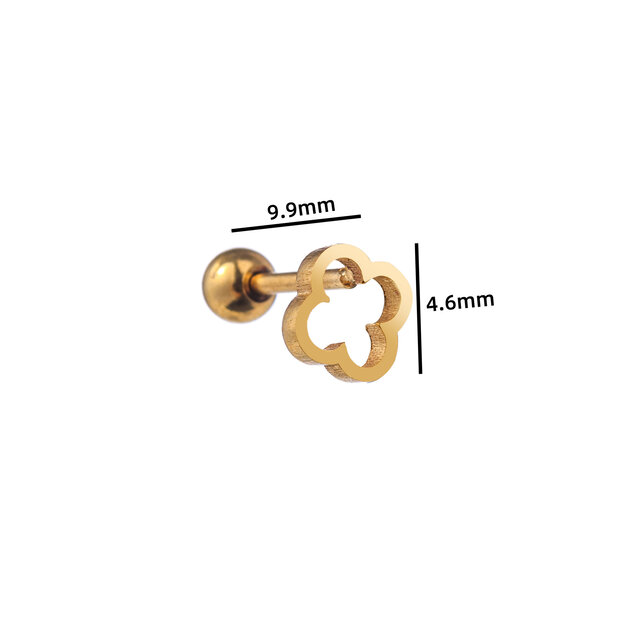 PIERCING OPEN KLAVER GOUD EP409-2