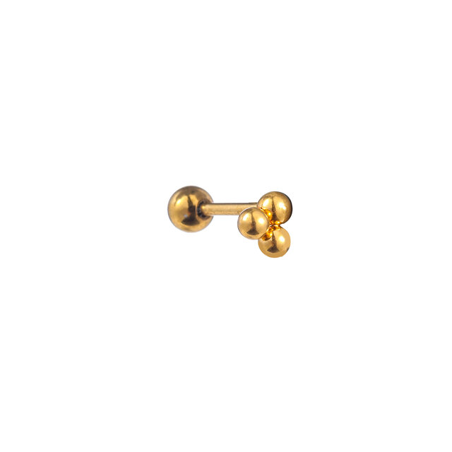 PIERCING DRIEHOEK BAL GOUD EP411-2