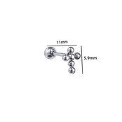 PIERCING CROSS BAL ZILVER EP412-1