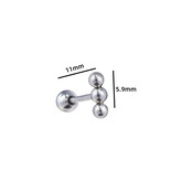 PIERCING BAR BAL ZILVER EP413-1