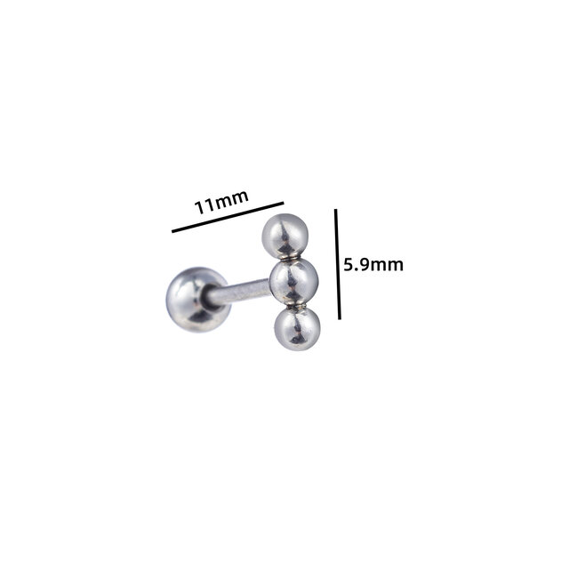 PIERCING BAR BAL ZILVER EP413-1