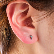 PIERCING CROSS BAL ZILVER EP412-1