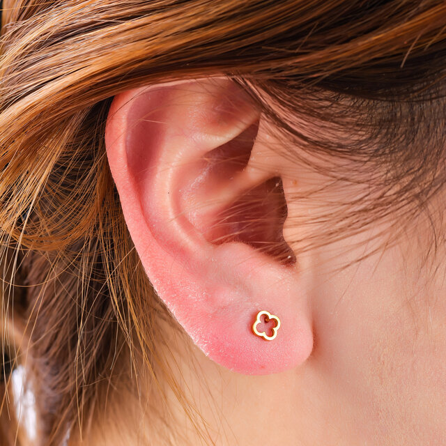 PIERCING OPEN KLAVER GOUD EP409-2