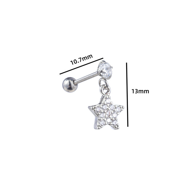 PIERCING DANCING ZIRCONIA STAR ZILVER EP415-1 PIERCING DANCING ZIRCONIA STAR ZILVER EP415-1