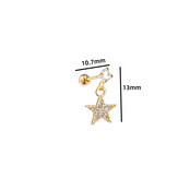 PIERCING DANCING ZIRCONIA STAR GOUD EP415-2