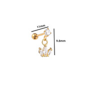 PIERCING DANCING ZIRCONIA CROWN GOUD EP416-2