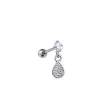 PIERCING DANCING ZIRCONIA DROP ZILVER EP417-1