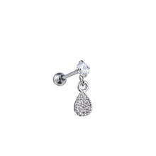 PIERCING DANCING ZIRCONIA DROP ZILVER EP417-1