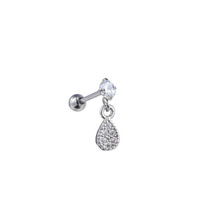 PIERCING DANCING ZIRCONIA DROP ZILVER EP417-1